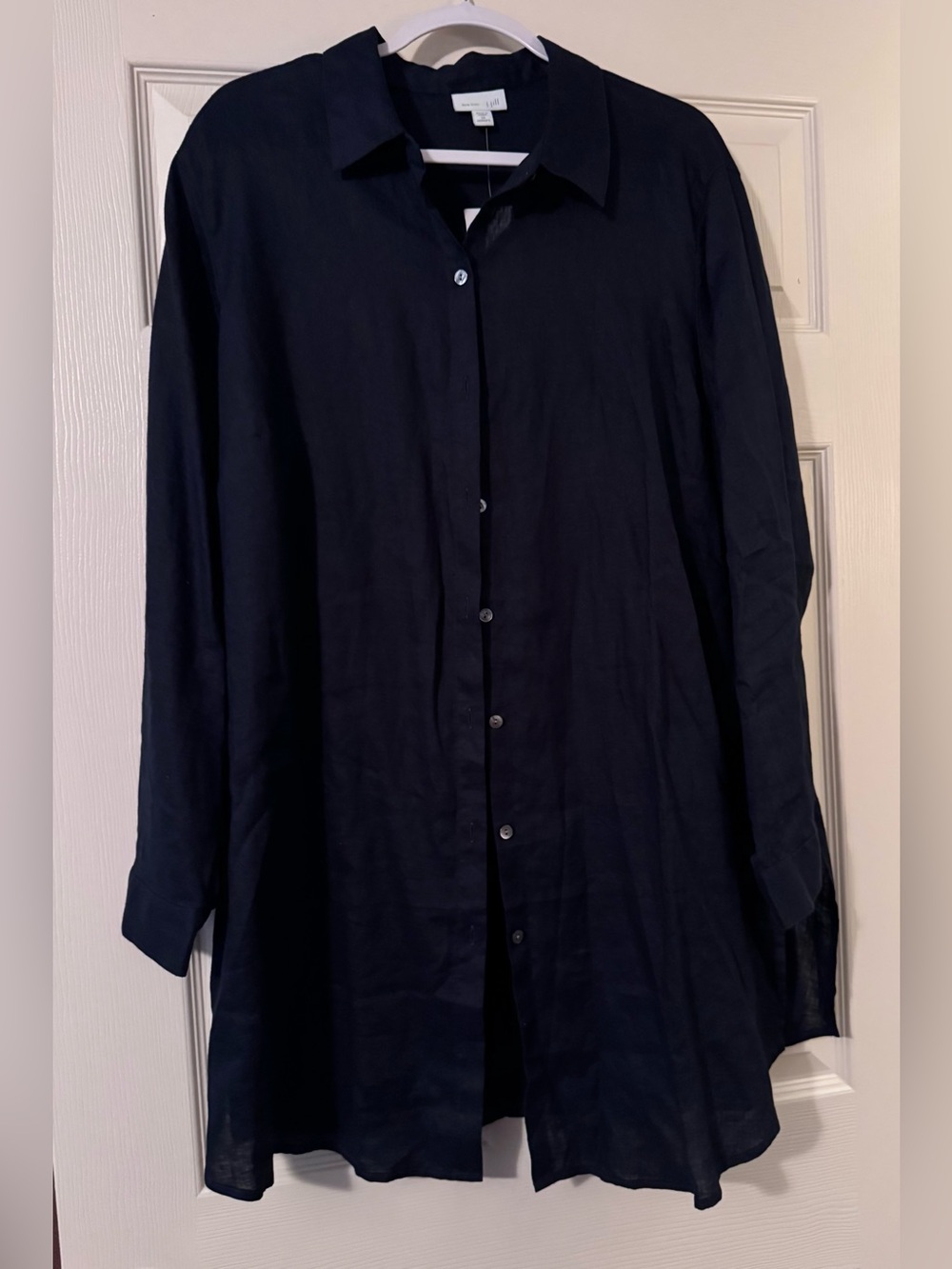 J. Jill Linen Button Down Shirt in Navy